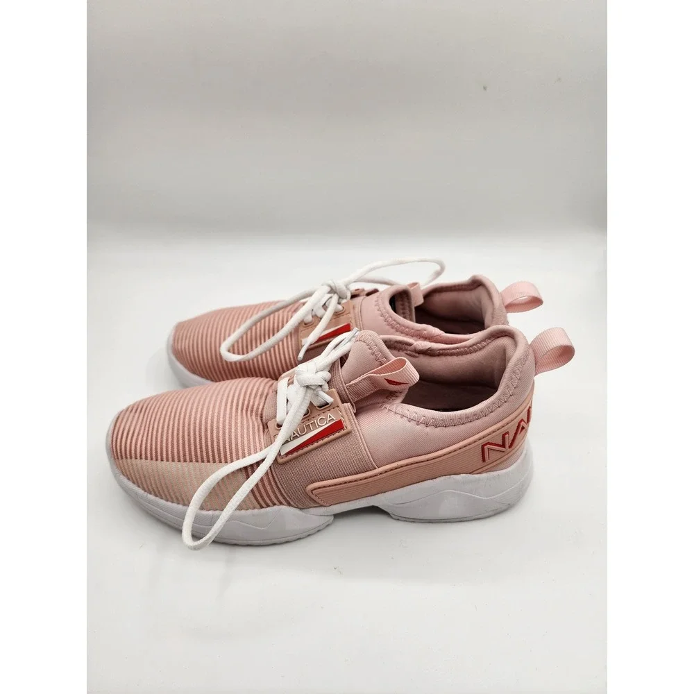 Nautica Nuray 2 Pink Ribbed Knit Athletic Running Sneakers Size 6.5